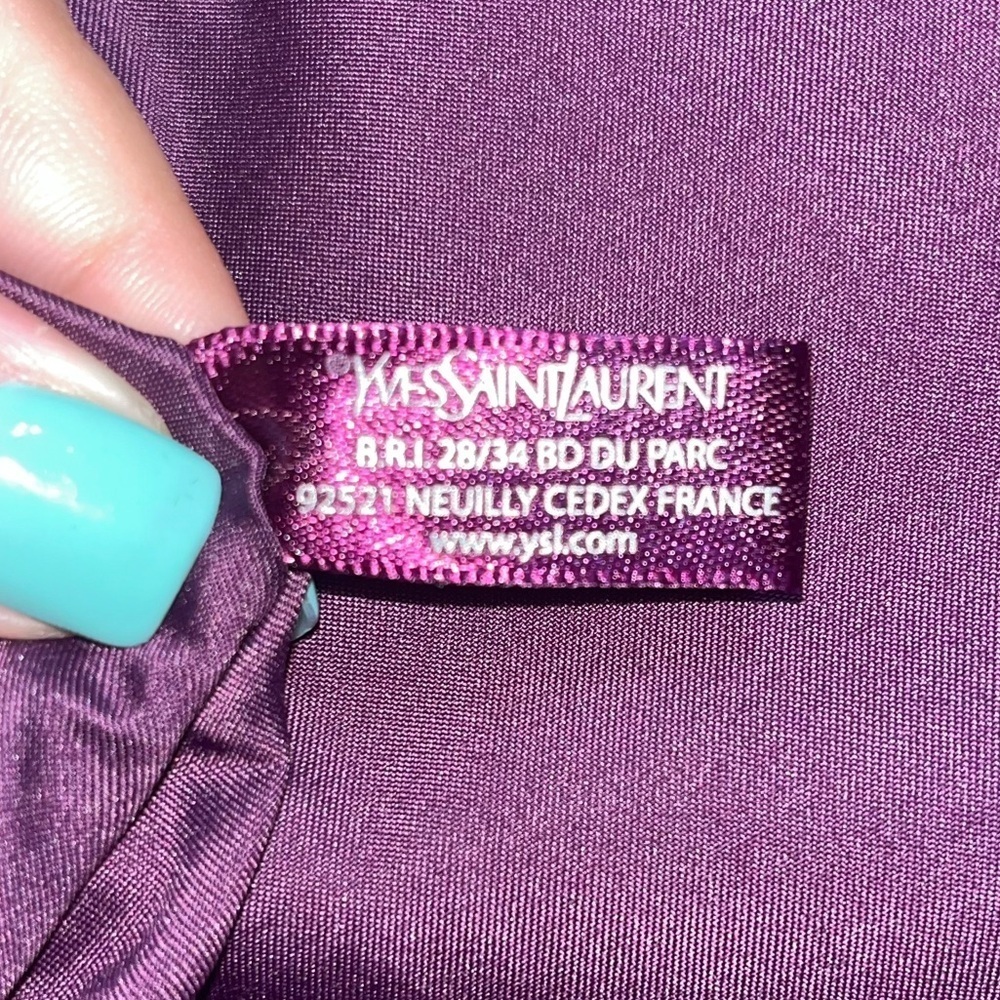 Yves Saint Laurent Purple Soft Suede Fabric Travel Bag- Pouch -Wallet Case - Picture 7 of 16